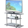 image:imageConvenience Concepts Designs2Go No Tools 3Tier TV Stand 315  Entertainment Center for TVs up to 37 Inches Modern TV Console with Shelves for Living Room Family Room Light OakGrey