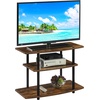 image:imageConvenience Concepts Designs2Go No Tools 3Tier TV Stand 315  Entertainment Center for TVs up to 37 Inches Modern TV Console with Shelves for Living Room Family Room Light OakBarnwoodBlack
