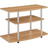 image:imageConvenience Concepts Designs2Go No Tools 3Tier TV Stand 315  Entertainment Center for TVs up to 37 Inches Modern TV Console with Shelves for Living Room Family Room Light OakLight Oak