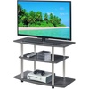 image:imageConvenience Concepts Designs2Go No Tools 3Tier TV Stand 315  Entertainment Center for TVs up to 37 Inches Modern TV Console with Shelves for Living Room Family Room Light OakWeathered Gray