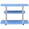 image:imageConvenience Concepts Designs2Go No Tools 3Tier TV Stand 315  Entertainment Center for TVs up to 37 Inches Modern TV Console with Shelves for Living Room Family Room Light OakBlue