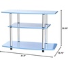 image:imageConvenience Concepts Designs2Go No Tools 3Tier TV Stand 315  Entertainment Center for TVs up to 37 Inches Modern TV Console with Shelves for Living Room Family Room Light OakBlue