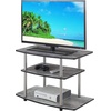 image:imageConvenience Concepts Designs2Go No Tools 3Tier TV Stand 315  Entertainment Center for TVs up to 37 Inches Modern TV Console with Shelves for Living Room Family Room Light OakFaux Birch