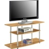 image:imageConvenience Concepts Designs2Go No Tools 3Tier Wide TV Stand 42  Entertainment Center for TVs up to 46 Inches Modern TV Mount with Shelves for Living Room BlackBlackLight Oak