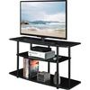image:imageConvenience Concepts Designs2Go No Tools 3Tier Wide TV Stand 42  Entertainment Center for TVs up to 46 Inches Modern TV Mount with Shelves for Living Room BlackBlackBlackBlack