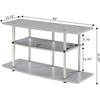image:imageConvenience Concepts Designs2Go No Tools 3Tier Wide TV Stand 42  Entertainment Center for TVs up to 46 Inches Modern TV Mount with Shelves for Living Room BlackBlackGrey