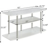 image:imageConvenience Concepts Designs2Go No Tools 3Tier Wide TV Stand 42  Entertainment Center for TVs up to 46 Inches Modern TV Mount with Shelves for Living Room BlackBlackWhite