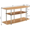 image:imageConvenience Concepts Designs2Go No Tools 3Tier Wide TV Stand 42  Entertainment Center for TVs up to 46 Inches Modern TV Mount with Shelves for Living Room BlackBlackLight Oak