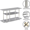 image:imageConvenience Concepts Designs2Go No Tools 3Tier Wide TV Stand 42  Entertainment Center for TVs up to 46 Inches Modern TV Mount with Shelves for Living Room BlackBlackGrey