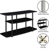 image:imageConvenience Concepts Designs2Go No Tools 3Tier Wide TV Stand 42  Entertainment Center for TVs up to 46 Inches Modern TV Mount with Shelves for Living Room BlackBlackBlackBlack