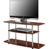 image:imageConvenience Concepts Designs2Go No Tools 3Tier Wide TV Stand 42  Entertainment Center for TVs up to 46 Inches Modern TV Mount with Shelves for Living Room BlackBlackEspresso