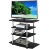 image:imageConvenience Concepts Designs2Go No Tools Highboy 4 Tier TV Stand 315  Entertainment Center for TVs up to 37 Inches Modern TV Console with Shelves for Living Room Family Room WhiteBlack