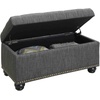 image:imageConvenience Concepts Designs4Comfort 7th Avenue Ottoman Bench 355  Modern Upholstered Footstool amp Seat with Hinged Lid amp Storage for Living Room Bedroom amp Entryway Tan FabricDark Charcoal Gray Fabric
