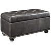 image:imageConvenience Concepts Designs4Comfort 7th Avenue Ottoman Bench 355  Modern Upholstered Footstool amp Seat with Hinged Lid amp Storage for Living Room Bedroom amp Entryway Tan FabricEspresso Faux Leather