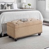 image:imageConvenience Concepts Designs4Comfort 7th Avenue Ottoman Bench 355  Modern Upholstered Footstool amp Seat with Hinged Lid amp Storage for Living Room Bedroom amp Entryway Tan FabricTan Fabric