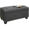 image:imageConvenience Concepts Designs4Comfort 7th Avenue Ottoman Bench 355  Modern Upholstered Footstool amp Seat with Hinged Lid amp Storage for Living Room Bedroom amp Entryway Tan FabricDark Charcoal Gray Fabric
