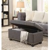 image:imageConvenience Concepts Designs4Comfort 7th Avenue Ottoman Bench 355  Modern Upholstered Footstool amp Seat with Hinged Lid amp Storage for Living Room Bedroom amp Entryway Tan FabricDark Charcoal Gray Fabric