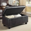 image:imageConvenience Concepts Designs4Comfort 7th Avenue Ottoman Bench 355  Modern Upholstered Footstool amp Seat with Hinged Lid amp Storage for Living Room Bedroom amp Entryway Tan FabricEspresso Faux Leather