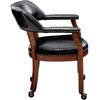 image:imageConvenience Concepts Take a Seat Dillon Rolling Armchair 2525  Traditional Accent with Wheels Transitional Swivel Desk or Table Chair for Office amp Dining Room Black Vegan LeatherBlack