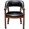 image:imageConvenience Concepts Take a Seat Dillon Rolling Armchair 2525  Traditional Accent with Wheels Transitional Swivel Desk or Table Chair for Office amp Dining Room Black Vegan LeatherBlack