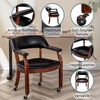 image:imageConvenience Concepts Take a Seat Dillon Rolling Armchair 2525  Traditional Accent with Wheels Transitional Swivel Desk or Table Chair for Office amp Dining Room Black Vegan LeatherBlack