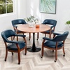 image:imageConvenience Concepts Take a Seat Dillon Rolling Armchair 2525  Traditional Accent with Wheels Transitional Swivel Desk or Table Chair for Office amp Dining Room Black Vegan LeatherBlue