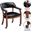 image:imageConvenience Concepts Take a Seat Dillon Rolling Armchair 2525  Traditional Accent with Wheels Transitional Swivel Desk or Table Chair for Office amp Dining Room Black Vegan LeatherBlack