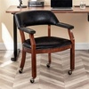 image:imageConvenience Concepts Take a Seat Dillon Rolling Armchair 2525  Traditional Accent with Wheels Transitional Swivel Desk or Table Chair for Office amp Dining Room Black Vegan LeatherBlack