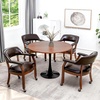image:imageConvenience Concepts Take a Seat Dillon Rolling Armchair 2525  Traditional Accent with Wheels Transitional Swivel Desk or Table Chair for Office amp Dining Room Black Vegan LeatherEspresso