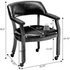image:imageConvenience Concepts Take a Seat Dillon Rolling Armchair 2525  Traditional Accent with Wheels Transitional Swivel Desk or Table Chair for Office amp Dining Room Black Vegan LeatherEspresso