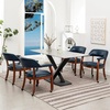 image:imageConvenience Concepts Take a Seat Dillon Rolling Armchair 2525  Traditional Accent with Wheels Transitional Swivel Desk or Table Chair for Office amp Dining Room Black Vegan LeatherBlue