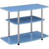 image:imageConvenience Concepts Designs2Go No Tools 3Tier TV Stand 315  Entertainment Center for TVs up to 37 Inches Modern TV Console with Shelves for Living Room Family Room Light OakBlue
