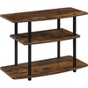 image:imageConvenience Concepts Designs2Go No Tools 3Tier TV Stand 315  Entertainment Center for TVs up to 37 Inches Modern TV Console with Shelves for Living Room Family Room Light OakBarnwoodBlack