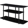 image:imageConvenience Concepts Designs2Go No Tools 3Tier Wide TV Stand 42  Entertainment Center for TVs up to 46 Inches Modern TV Mount with Shelves for Living Room BlackBlackBlackBlack