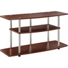 image:imageConvenience Concepts Designs2Go No Tools 3Tier Wide TV Stand 42  Entertainment Center for TVs up to 46 Inches Modern TV Mount with Shelves for Living Room BlackBlackEspresso