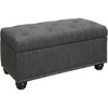 image:imageConvenience Concepts Designs4Comfort 7th Avenue Ottoman Bench 355  Modern Upholstered Footstool amp Seat with Hinged Lid amp Storage for Living Room Bedroom amp Entryway Tan FabricDark Charcoal Gray Fabric