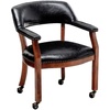 image:imageConvenience Concepts Take a Seat Dillon Rolling Armchair 2525  Traditional Accent with Wheels Transitional Swivel Desk or Table Chair for Office amp Dining Room Black Vegan LeatherBlack