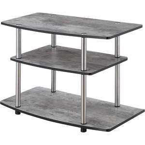 image:imageConvenience Concepts Designs2Go No Tools 3Tier TV Stand 315  Entertainment Center for TVs up to 37 Inches Modern TV Console with Shelves for Living Room Family Room Light OakFaux Birch