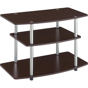 image:imageConvenience Concepts Designs2Go No Tools 3Tier TV Stand 315  Entertainment Center for TVs up to 37 Inches Modern TV Console with Shelves for Living Room Family Room Light OakEspresso