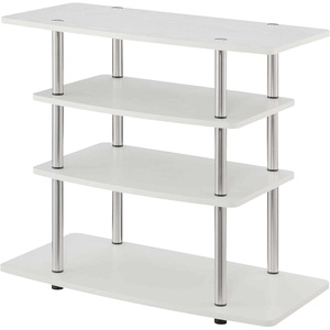 image:imageConvenience Concepts Designs2Go No Tools Highboy 4 Tier TV Stand 315  Entertainment Center for TVs up to 37 Inches Modern TV Console with Shelves for Living Room Family Room WhiteWhite