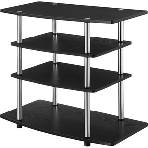 image:imageConvenience Concepts Designs2Go No Tools Highboy 4 Tier TV Stand 315  Entertainment Center for TVs up to 37 Inches Modern TV Console with Shelves for Living Room Family Room WhiteBlack