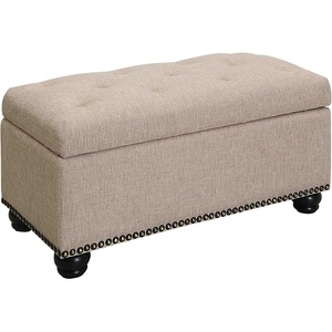 image:imageConvenience Concepts Designs4Comfort 7th Avenue Ottoman Bench 355  Modern Upholstered Footstool amp Seat with Hinged Lid amp Storage for Living Room Bedroom amp Entryway Tan FabricTan Fabric