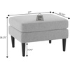image:imageConvenience Concepts Designs4Comfort Marlow Ottoman 27  MidCentury Modern Upholstered Footrest amp Seat for Living Room Bedroom Hallway or Entryway Tan FabricBlue Fabric