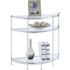 image:imageConvenience Concepts Royal Crest Entryway Table Chrome  GlassClear GlassChrome Frame