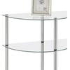 image:imageConvenience Concepts Royal Crest Entryway Table Chrome  GlassClear GlassChrome Frame