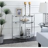 image:imageConvenience Concepts Royal Crest Entryway Table Chrome  GlassClear GlassChrome Frame
