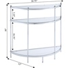image:imageConvenience Concepts Royal Crest Entryway Table Chrome  GlassClear GlassChrome Frame
