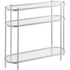 image:imageConvenience Concepts Royal Crest Glass Oval Entryway Table 315  Modern 3Tier Hall Table with Storage Shelves Contemporary Sofa Table for Living Room Console Table for Family Room GlassChrome