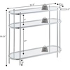 image:imageConvenience Concepts Royal Crest Glass Oval Entryway Table 315  Modern 3Tier Hall Table with Storage Shelves Contemporary Sofa Table for Living Room Console Table for Family Room GlassChrome