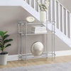 image:imageConvenience Concepts Royal Crest Glass Oval Entryway Table 315  Modern 3Tier Hall Table with Storage Shelves Contemporary Sofa Table for Living Room Console Table for Family Room GlassChrome
